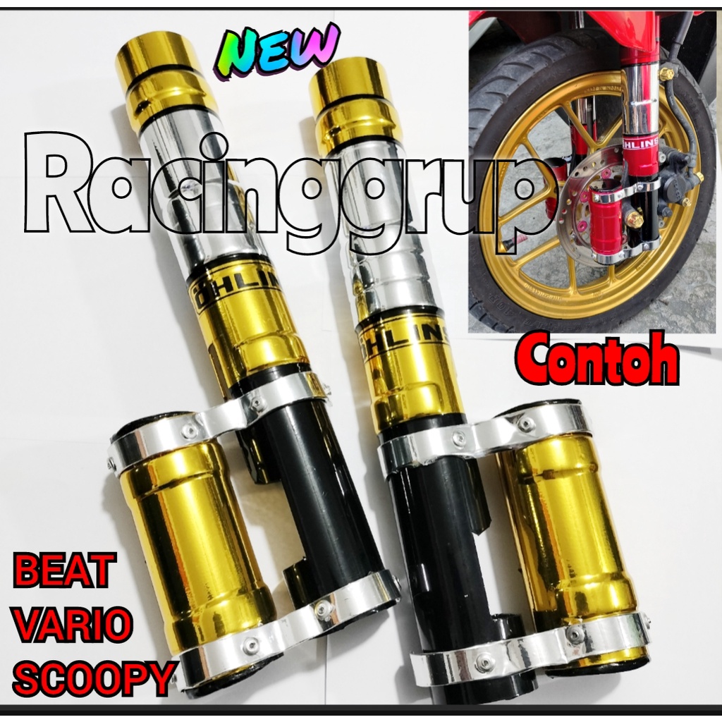 H cover shock shockbreaker motor depan belakang beat vario genio click icon scoopy spacy new led deluxe street fi karbu injeksi GOLD