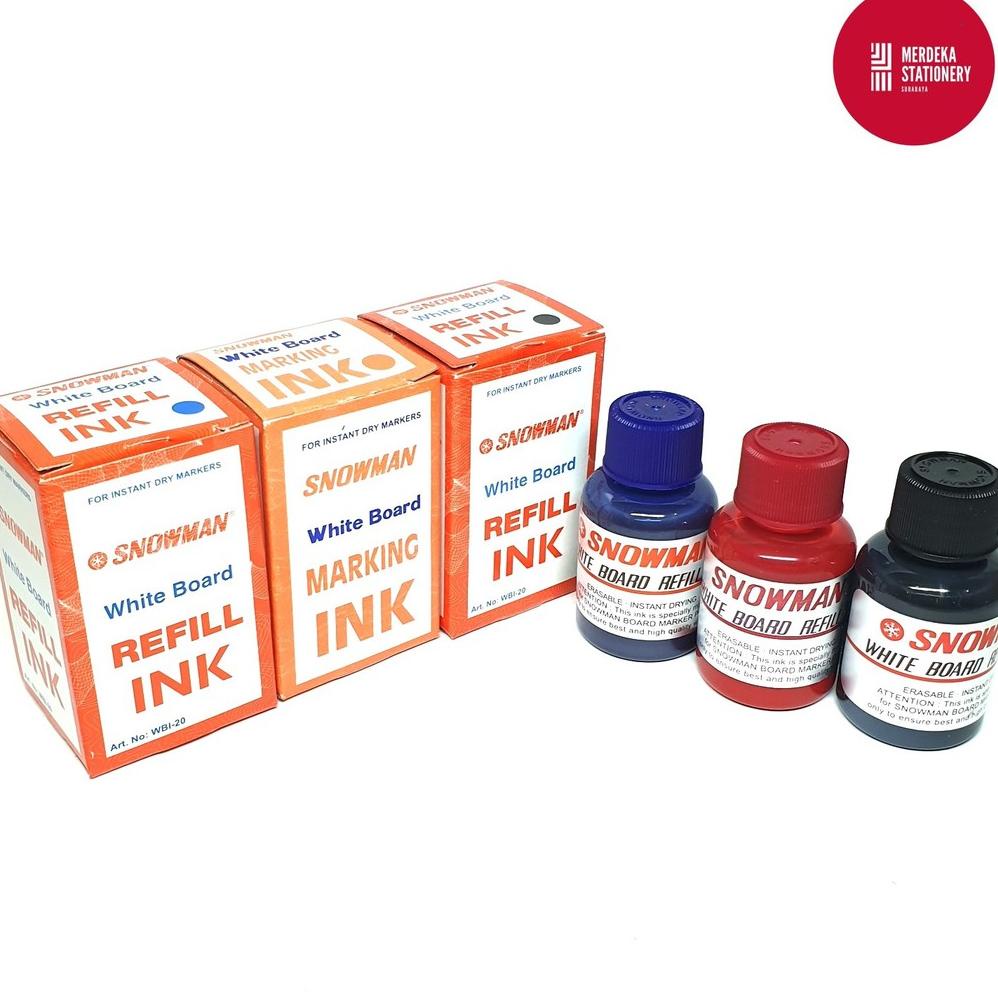 

I24 Refill/Isi/Tinta Spidol/Marker Papan Tulis/White Board Snowman WBI-20(HITAM/BIRU/MERAH) PROMO MURAH .,.