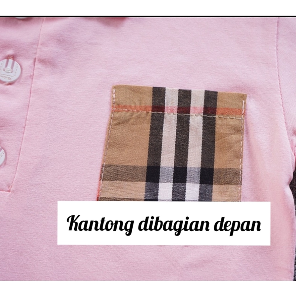 SETELAN ANAK KAOS CELANA PENDEK POLOS KANTONG MOTIF KOTAK IMPORT