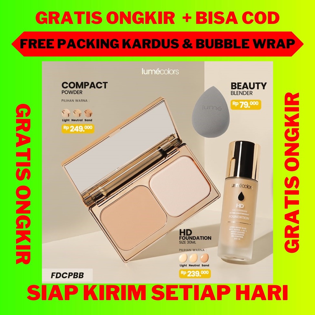 Bundling Lumecolors, Paket Lumecolors Komplit Original, Lumecolors Foundation Compact Powder, Lumeco