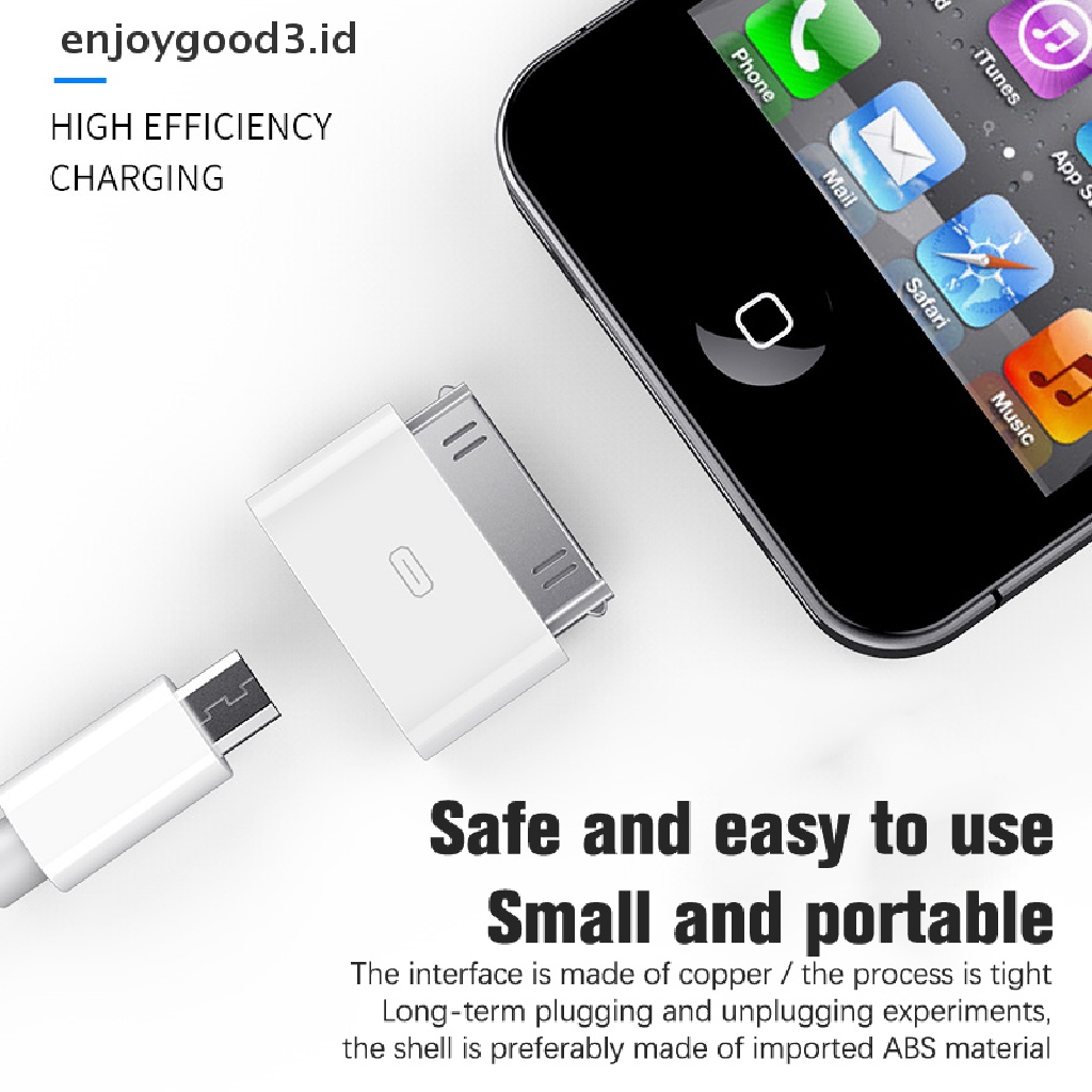 【 Rready Stock 】 Micro Usb to 30 Pin Charger Converter Adapter for Apple Phone 4 4s 3gs Ipod Data Ssynchronization Adapter （ ID ）