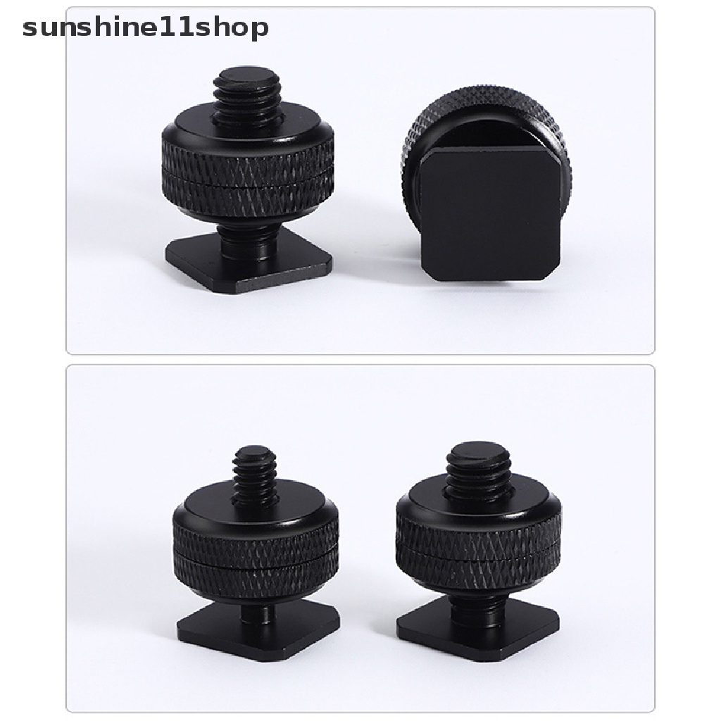 Sho Profesional1Per4 &quot;3Per8&quot; Dual Nuts Tripod Mount Sekrup Hitam Ke Flash Hot Shoe Adapter Stand Untuk Kamera Studio Aksesori N