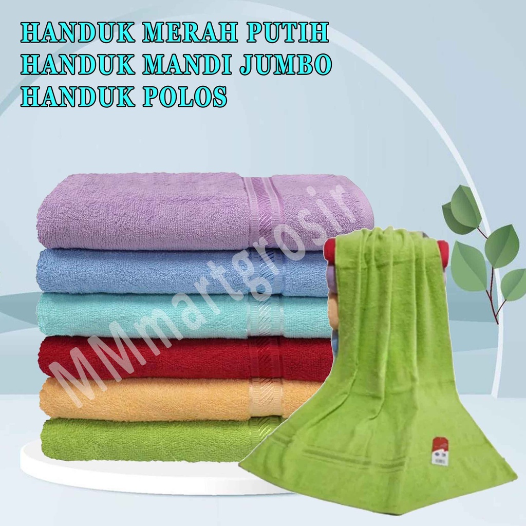 Handuk Merah Putih/ Handuk Mandi Jumbo/ Handuk Polos