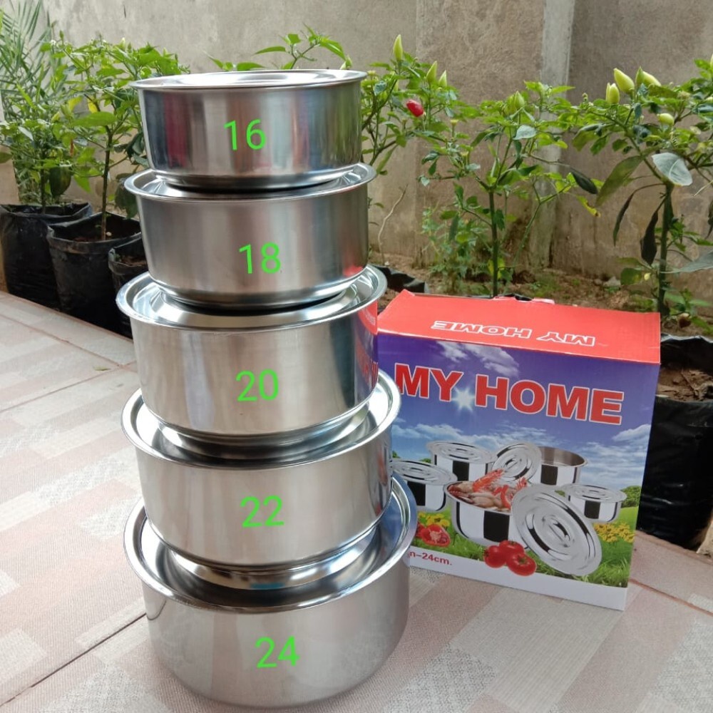 PANCI BERANAK MY HOME 5 SUSUN STAIINLESS STEEL / PANCI BERANAK 5 SET / PANCI INDIA 5 SUSUN