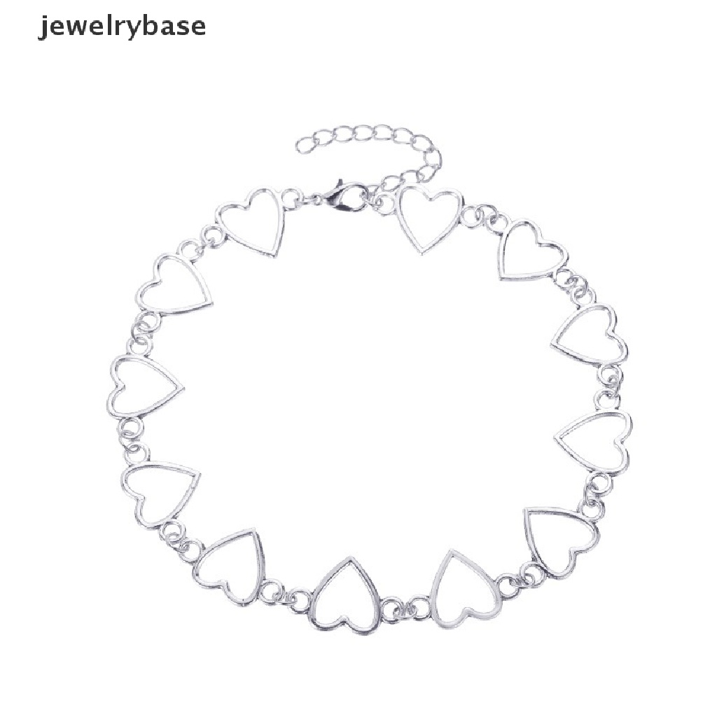 [jewelrybase] Berongga Cinta Manis Hati Choker Kalung Pernyataan Pacar Hadiah Dua Warna Lucu Kalung Perhiasan Butik