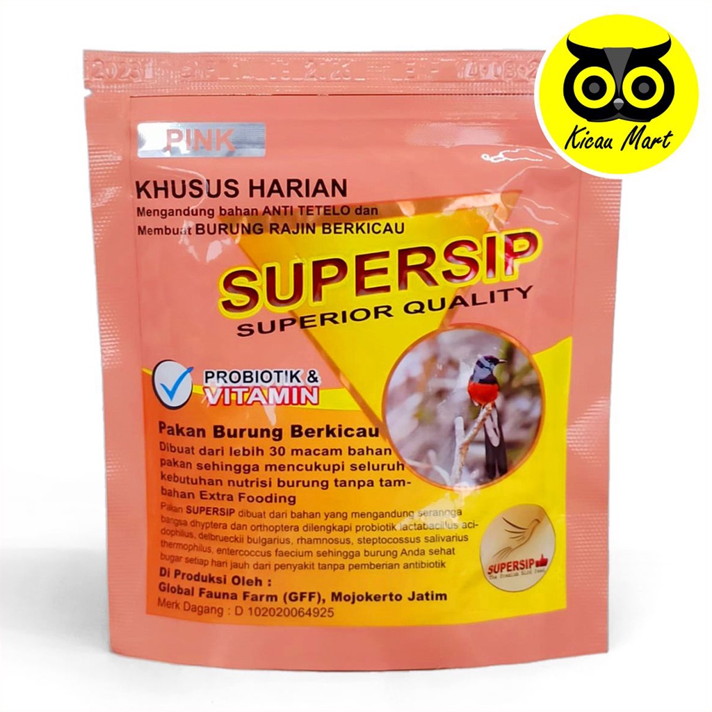 SUPERSIP LOMBA (PINK) PAKAN LOMBA BURUNG MURAI BATU VOER PUR MURAI KACER ANIS CIBLEK SUPERFIT SPRPINK