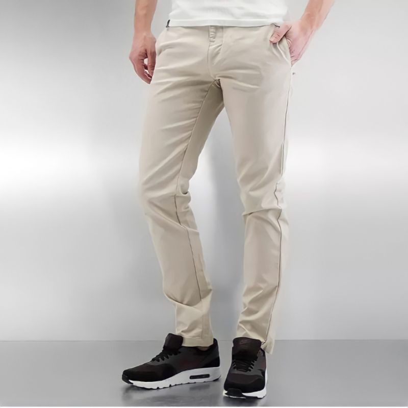 CELANA CHINO Panjang Pria Slimfit KERJAHARIAN Santai Casual Formal Hitam Abu Cream Mocca Size 27-38 
