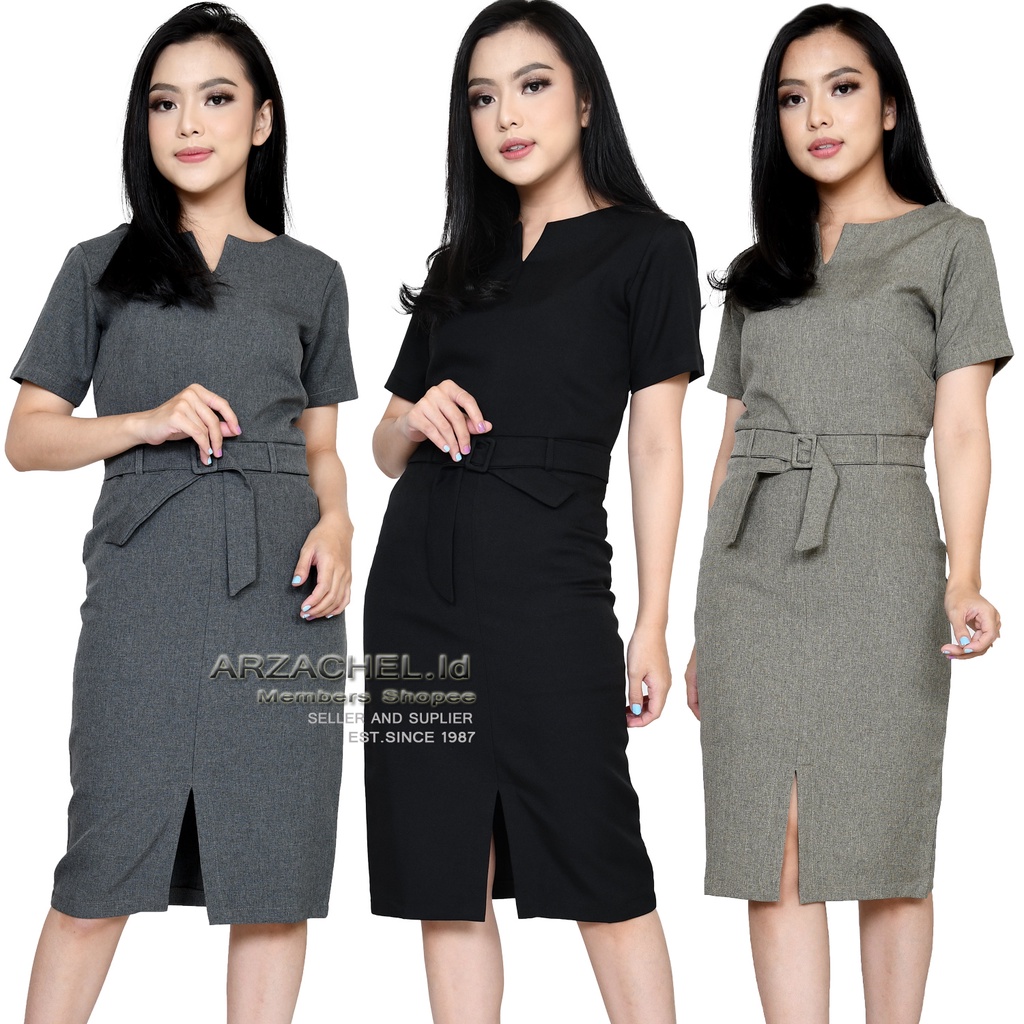 Dress Kerja Wanita Kantor Formal High Premium Quality / Dress Kerja Korea / Dress Kerja Wanita Kekinian / Baju Kerja Kantor Wanita Dress / Dress Untuk Kerja Kantor