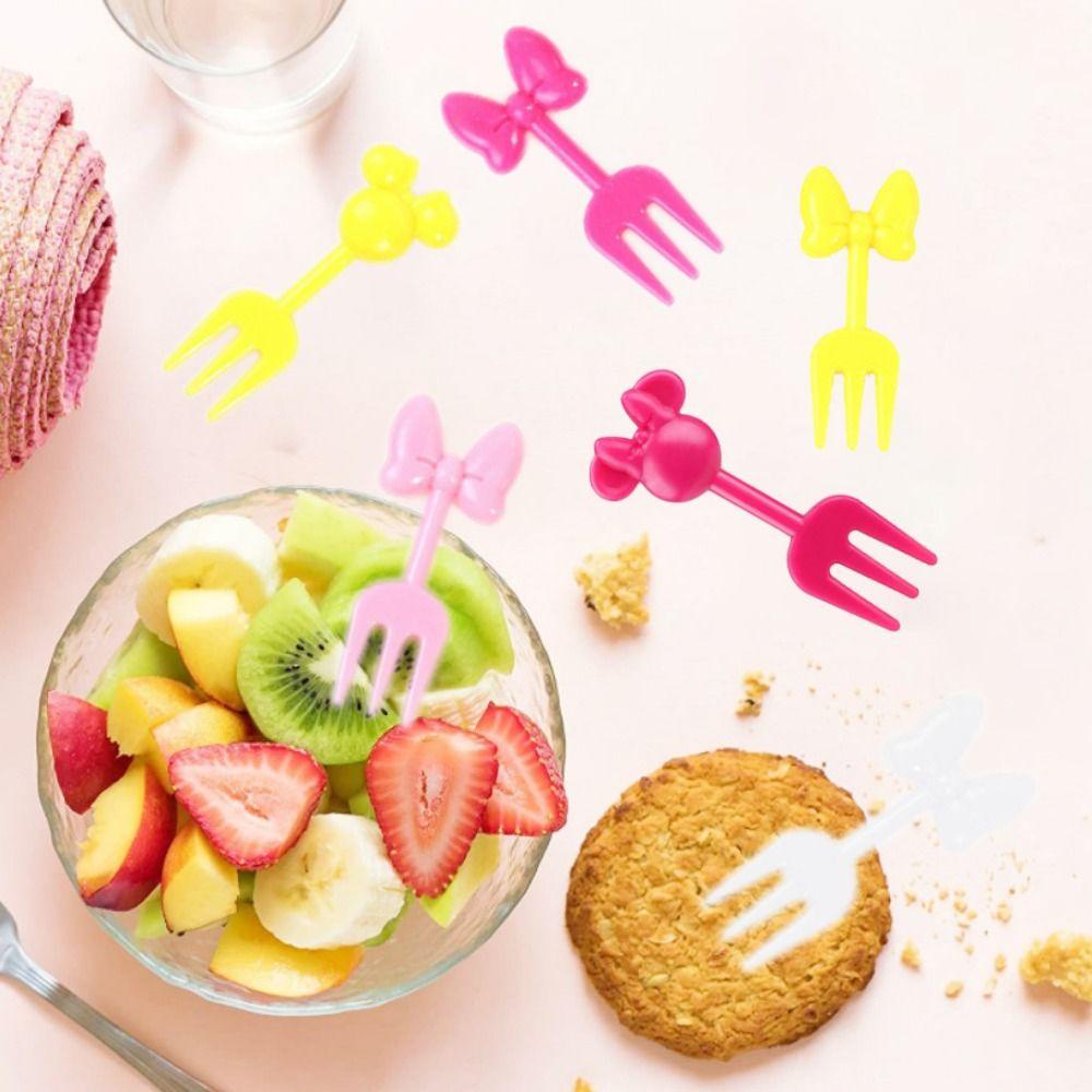 [Elegan] Lunch Picks Mini Kreatif Lucu Reusable Plastik Kartun Hewan Buah Makanan Picks