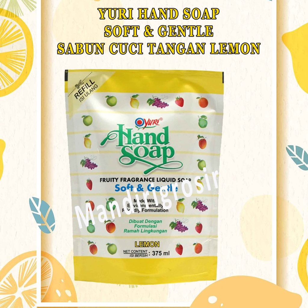 Soft &amp; Gentle* Yuri Hand Soap* Sabun Cuci Tangan Lemon* 375ml