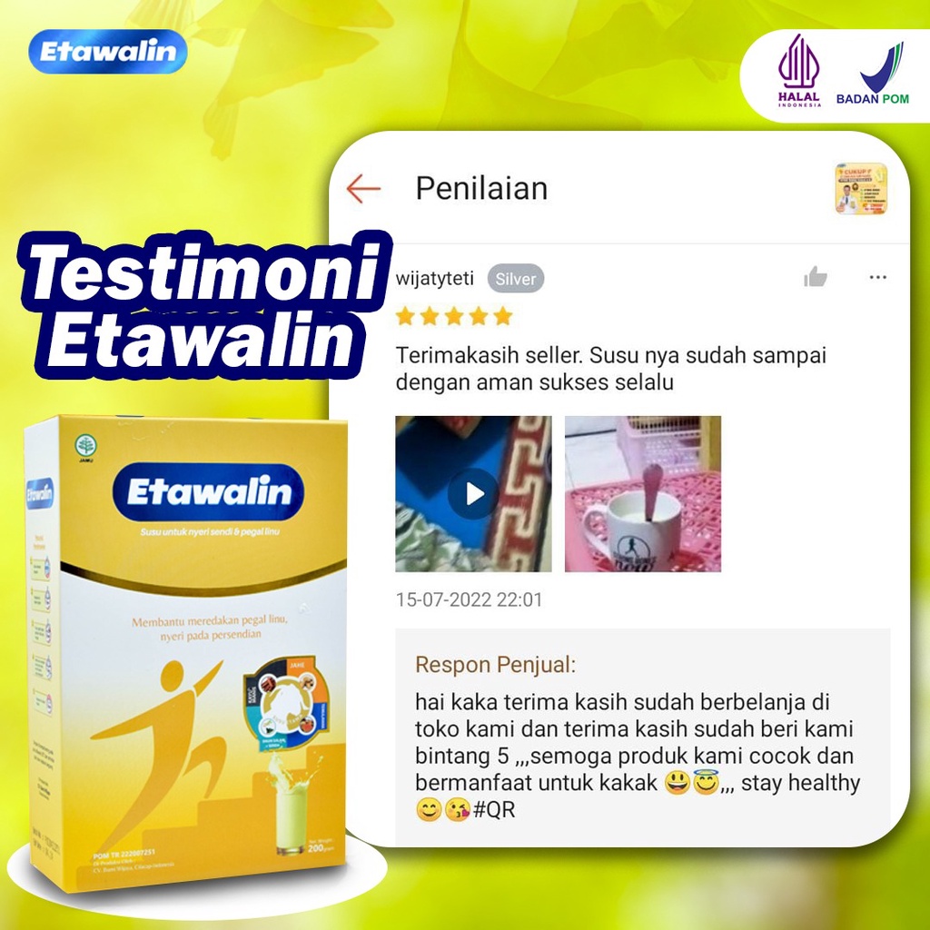 Etawalin – Susu Kambing Etawa Premium Tingkatkan Kepadatan &amp; Kesehatan Tulang &amp; Sendi Susu Antasi Asam Urat Rematik Reumatik Nyeri Sendi 200gr