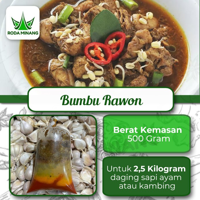 

Bumbu Rawon Giling Basah Halus Bumbu Jadi Masak instant - 500 Gram