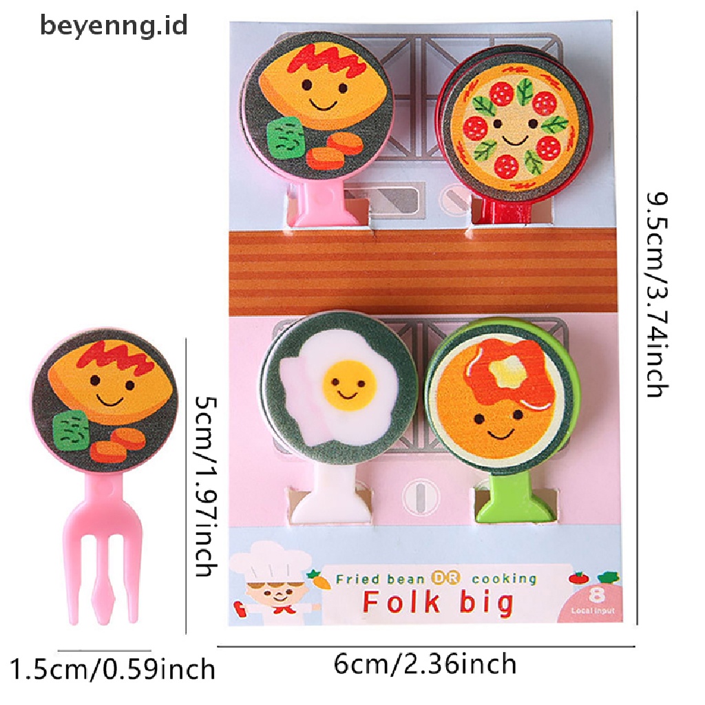 Beyen 8 / 10 / 26Pcs Mini Cartoon Food Pick Kid Food Fruit Fork Bento Box Decor Reusable ID