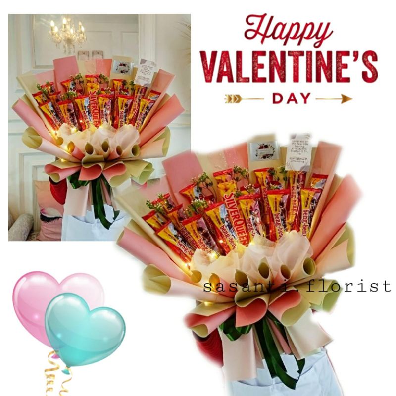 Special Valentine Bouquet Coklat Bunga Gift Buket Hadiah kekinian Custom jogja