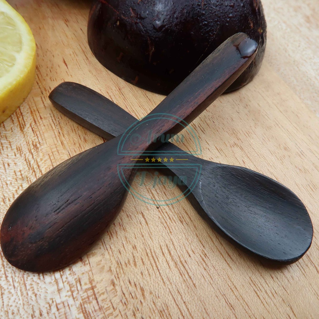 Dessert Spoon Sendok Puding Wooden Spoon Kayu Sendok Ice Cream Spoon Sendok Mini Sendok Kecil