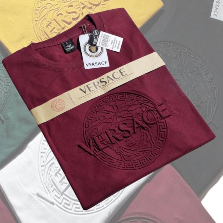 TERLARIS Baju Kaos Pria Versace Embos / Timbul Combed