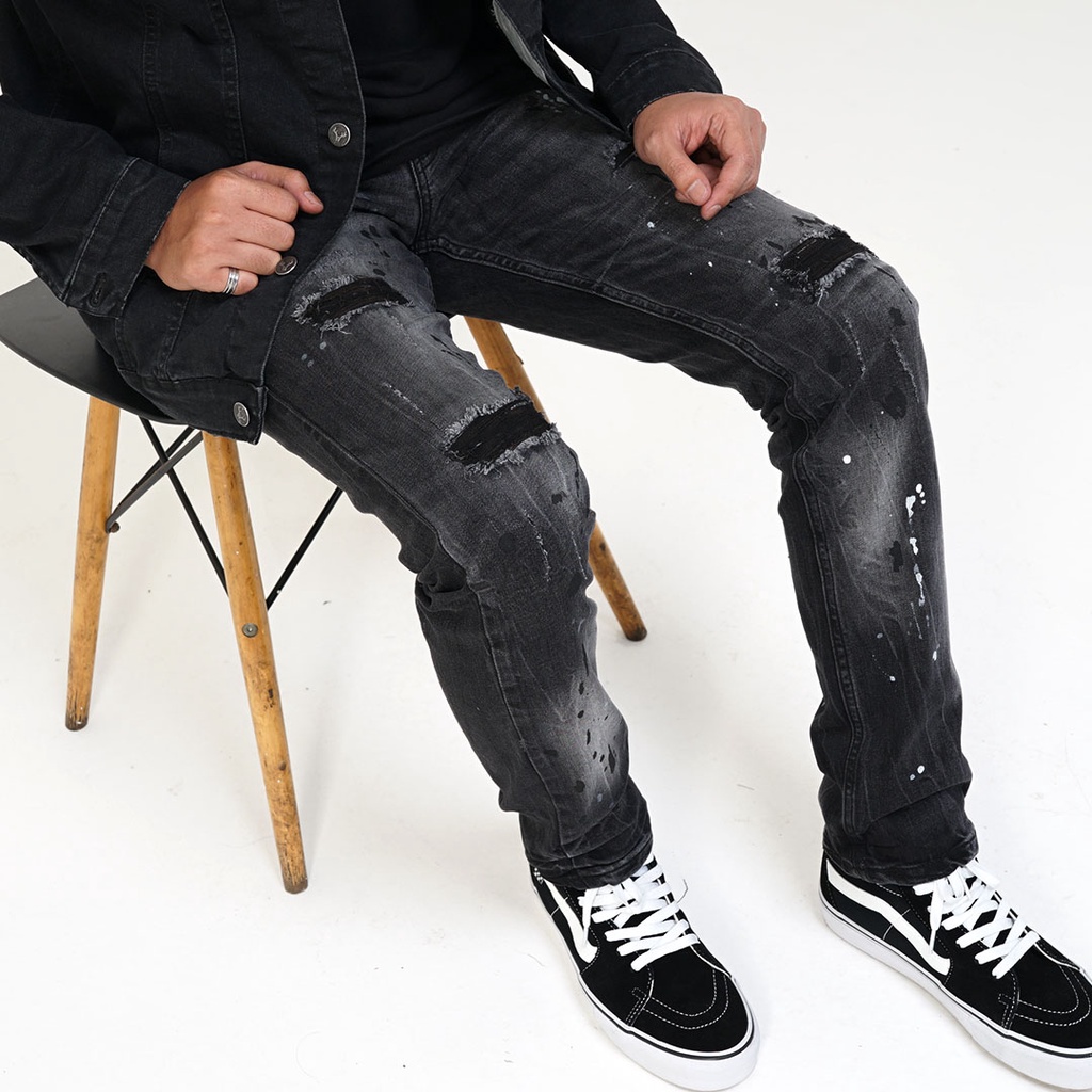 Whoopculture &quot;Heuml&quot; Black Wash Ripped Jeans