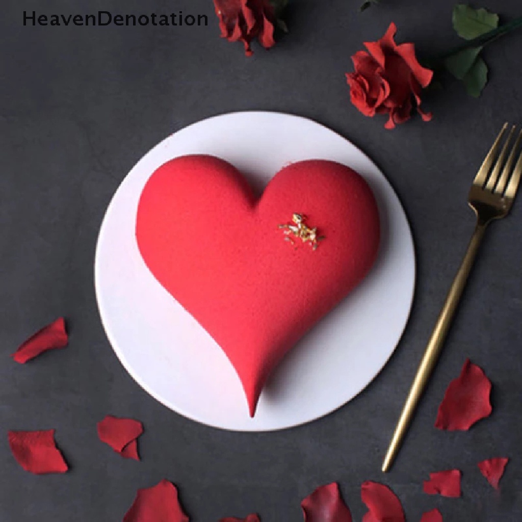 [HeavenDenotation] Cetakan Kue Silikon Berbentuk Hati 3D Diamond Love Baking Pan Ulang Tahun Fondant Mousse Coklat Silicone Pastry Molud Tools HDV