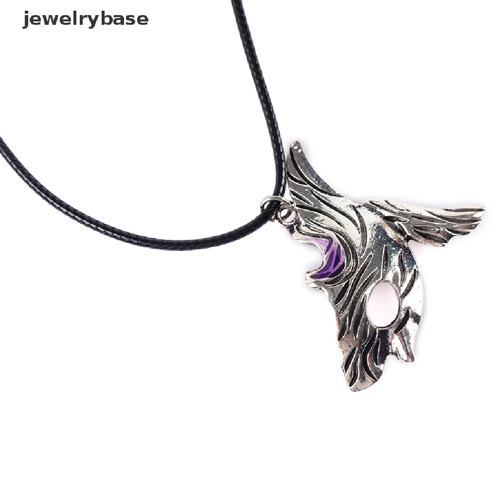 [jewelrybase] 1pasang League Of Legends Gaya Domba Dan Serigala Liontin Kalung Misterius Splicing Liontin Perhiasan Asimetris Domba Serigala Liontin Pribadi Hewan Topeng Dua Warna Nec