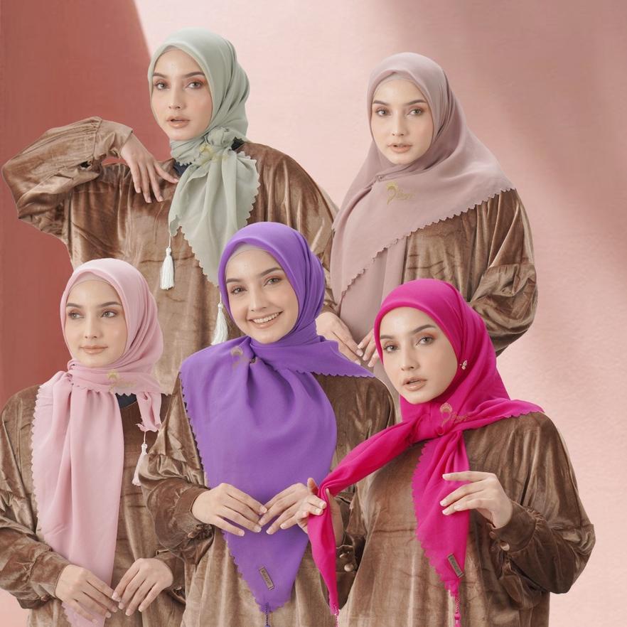 ❉ Bugis Hijab - Segiempat Tassel Lasercut - Hijab Segi Empat Ω