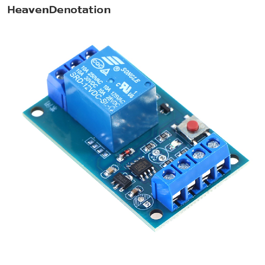 [HeavenDenotation] Modul Relay Bistable Kunci Tunggal Saklar Refit Mobil Satu Kunci Start Stop HDV