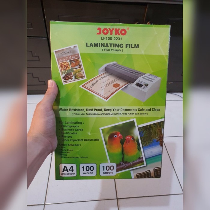 

[[JNT COD]] plastik plastic laminating joyko a4 100 micron laminasi panas