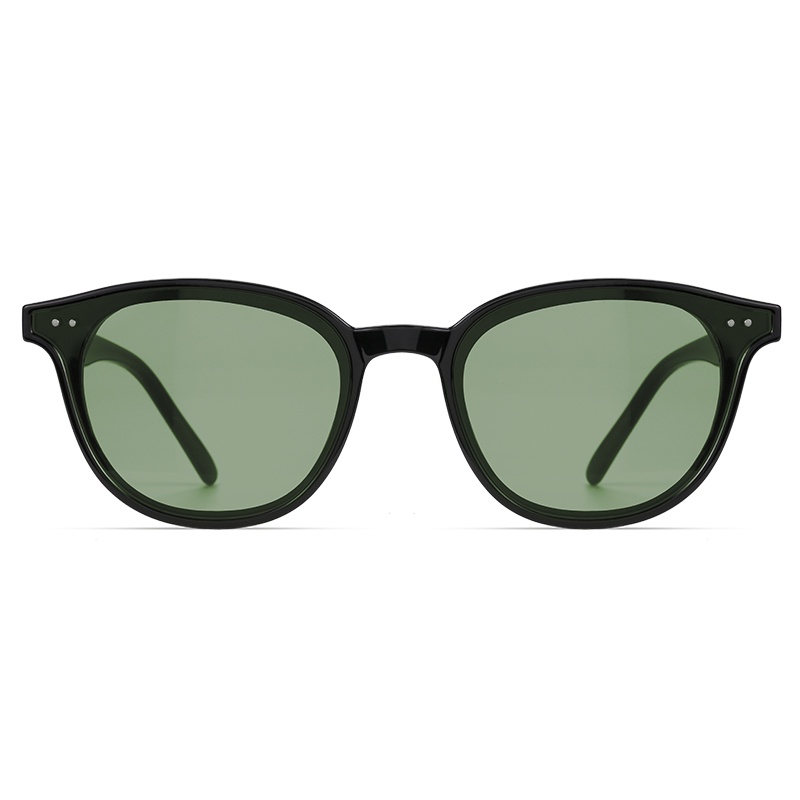 Roselife Trendy Unisex Gentle Green Lens Black Square Frame Sunglasses Untuk Wanita Pria Chic Kacamata Perlindungan UV Aesthetic Shades Sunnies Glasses Stylish Eyewear