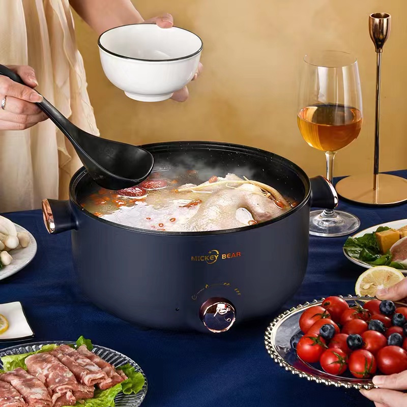 ❤FREEDOM❤ Panci Listrik Multifungsi 3 In 1 Electric Cooker Pot Panci Presto Penanak Nasi Cooker Magiccom Low Carbo Kecil Portable Digital Non Stick Steamer Food Cooker Fry Pan Kukus Deep Fryer Steamer LZH-E22