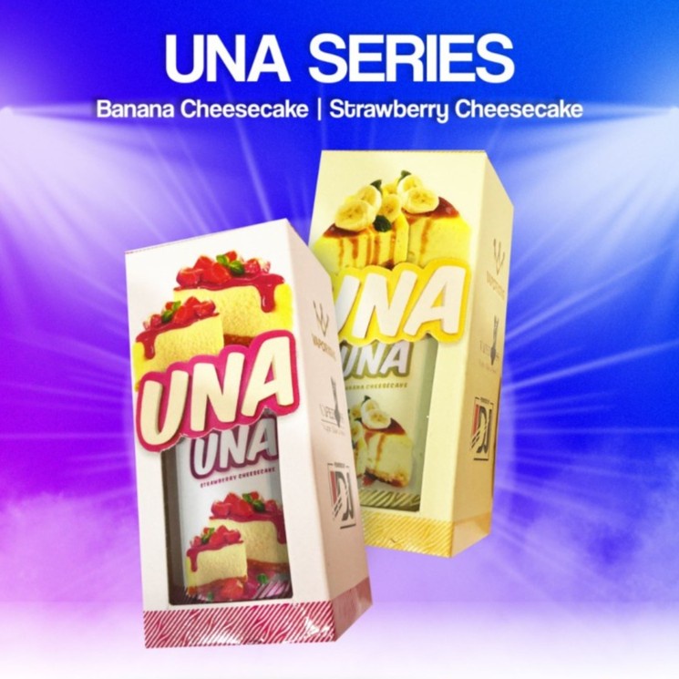 UNA AUTHENTIC UNA FREEBASE LIQUID 60ML - STRAWBERRY CHEESECAKE &amp; BANANA CHEESECAKE