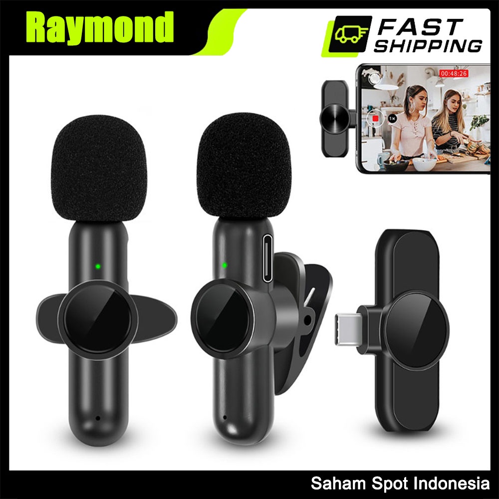 Mikrofon Nirkabel Lavalier Mic Portabel Audio Video pembuatan Rekaman Wireless Microphone HP Klip Un
