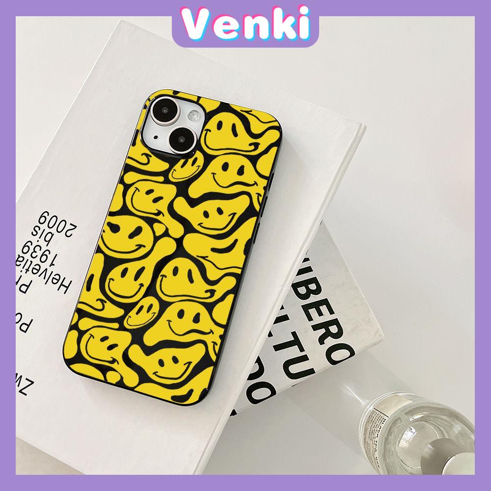 iPhone Case Soft TPU Glossy Black Candy Case Yellow Smiley Camera Protection Shockproof For iPhone 14 13 12 11 Pro Max 7 8 Plus X XR