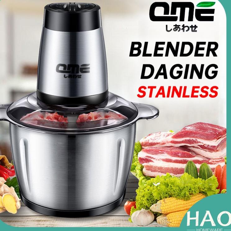 ✯ BLENDER DAGING STAINLESS / FOOD CHOPPER BLENDER MULTIFUNGSI / PENGGILING DAGING 2LITER QME ◄