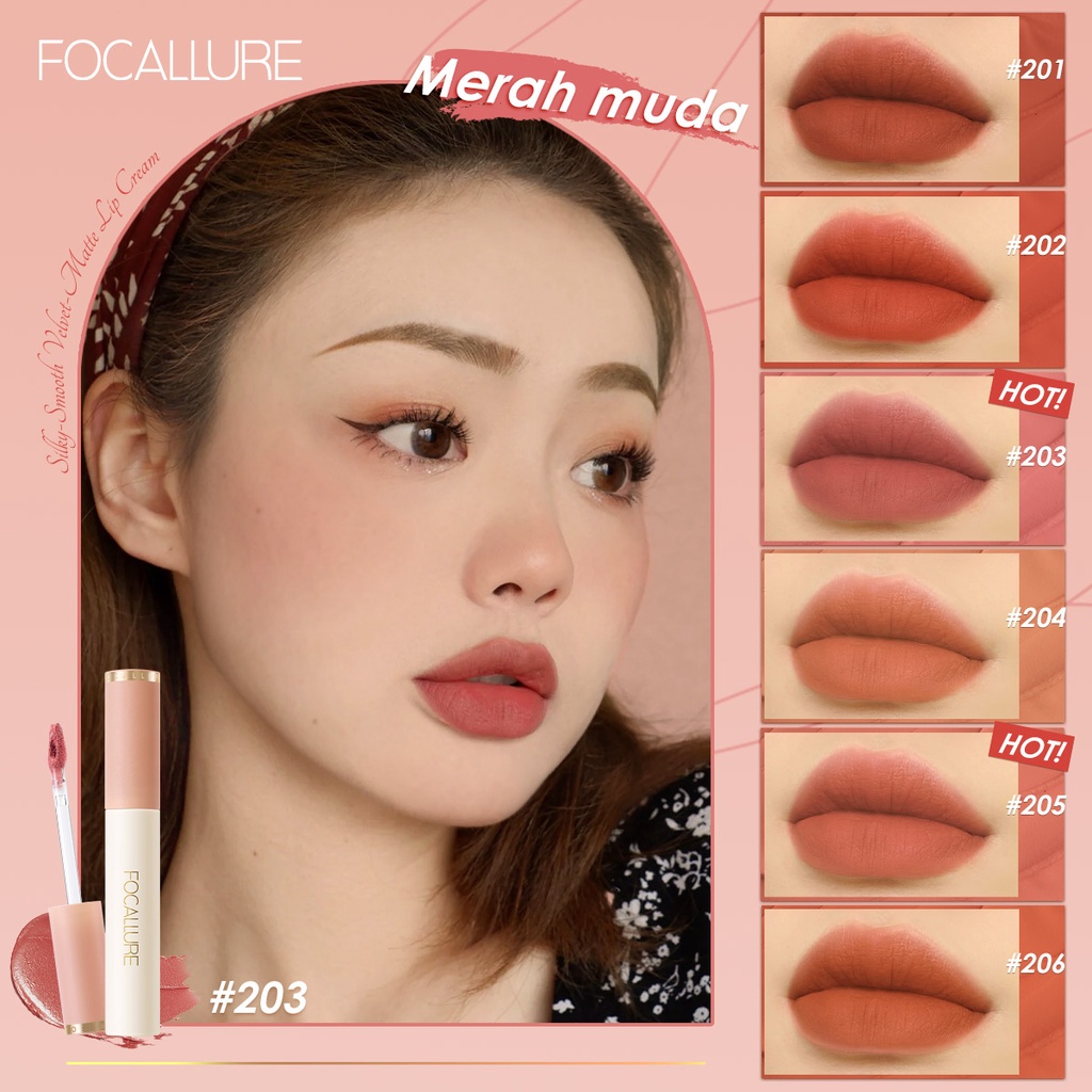 NIK - FOCALLURE Velvet-Matte Lip Cream Lipstick FA196 BPOM ORIGINAL
