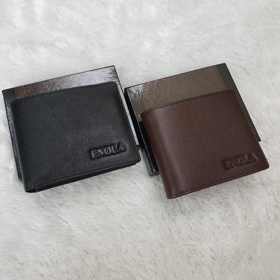 Stok Terbaru ENOLA Dompet Pria Kulit Asli Dompet Lipat Cowok Laki Kulit Sapi Asli + Box Orinal 34