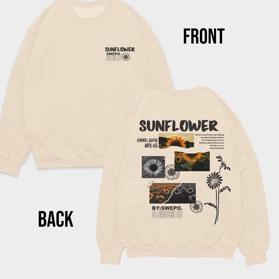 READY STOCK X36 SWEPO Basic Sweater Sunflower SWEPO M-XXL (Pria & Wanita) SW13 ㊯