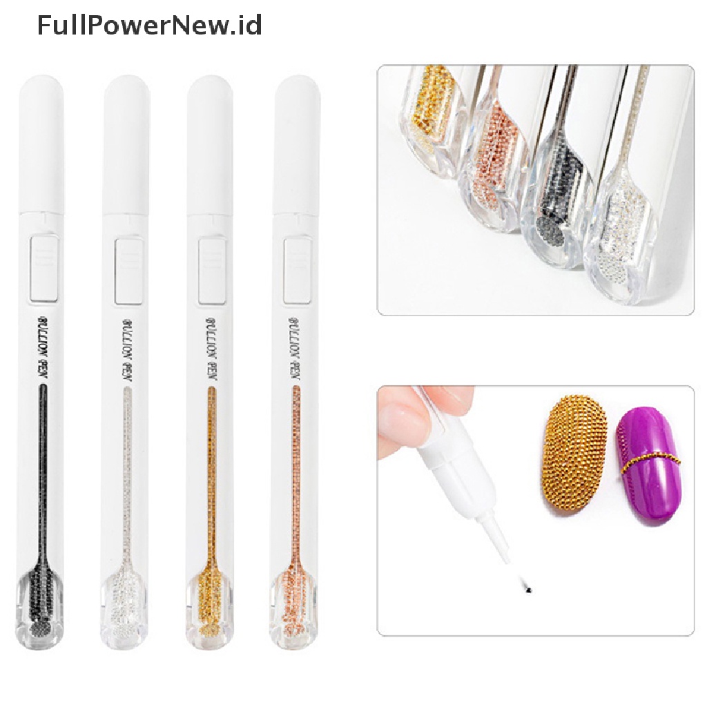 Power 1Pc Nail Art Bullion Pen Steel Pen Alat Manik-Manik Baja Aksesoris Dotg Tool ID