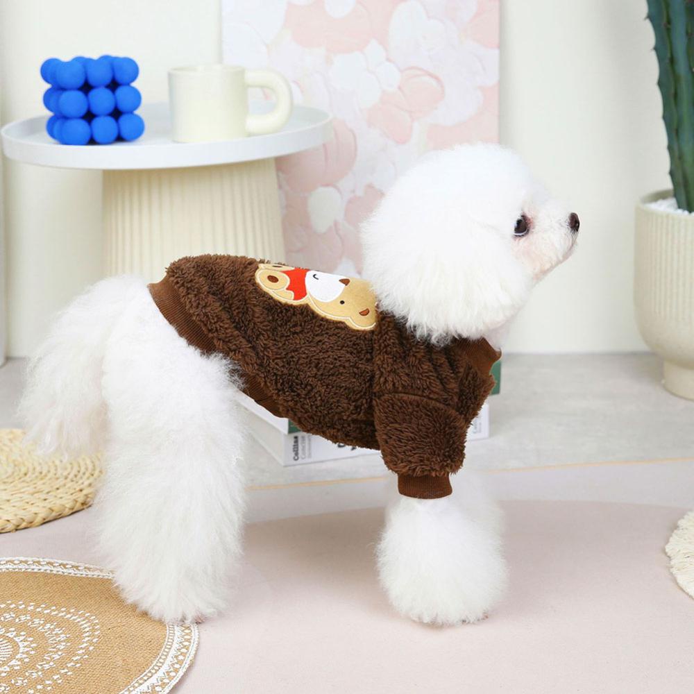 Timekey Pet Bear Printed Hoodie Coat Pakaian Peliharaan Hangat Musim Dingin Untuk Chihuahua Anjing Kucing Anjing Peliharaan Pakaian I2Q2