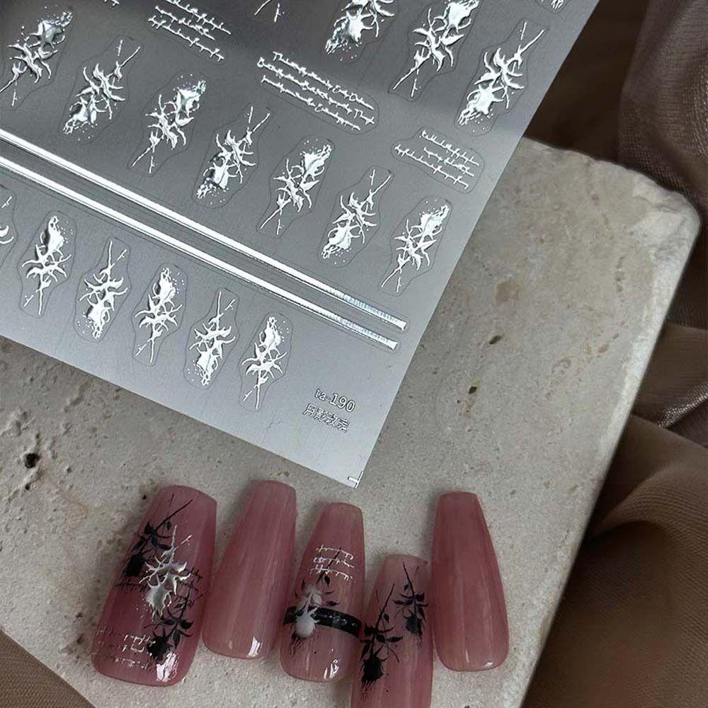 Mxbeauty Stiker Kuku Mawar Wanita Fashion Manicure Aksesoris Perekat Diri Bronzing Nail Stickers