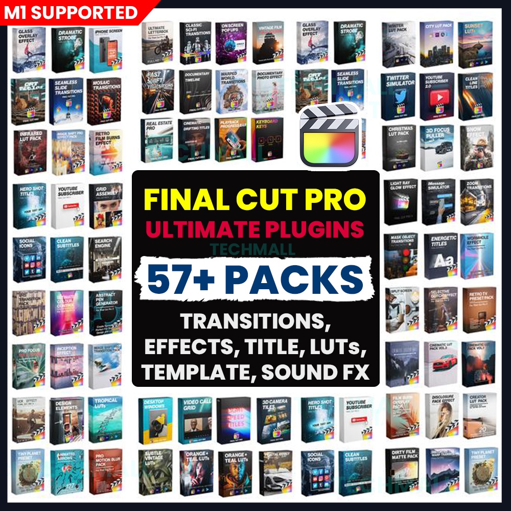 

NS Final Cut Pro Ultimate Bundle | Transitions, Titles, Effects, LUTs