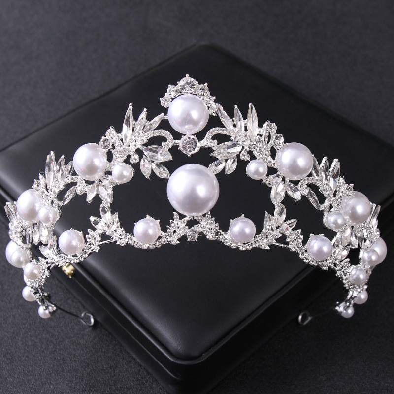 Vintage Luxury Baroque Bridal Crown Exquisite Pearl Temperament Birthday Crown