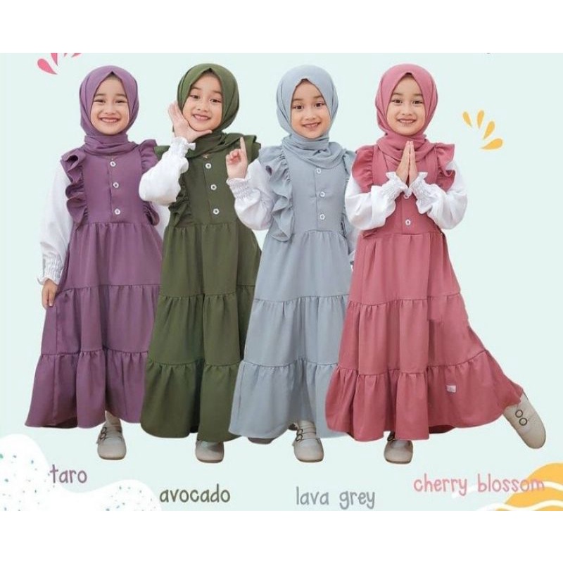 Gamis anak perempuan 1-12 thn Zayda Cringkle terbaru 2023