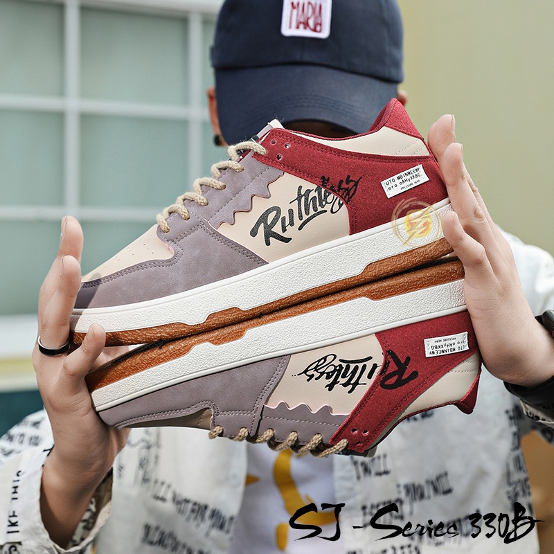 [OOS] Sepatu Sneakers Pria Casual Buat Nongkrong Model Keren Kualitas Import Premium -330