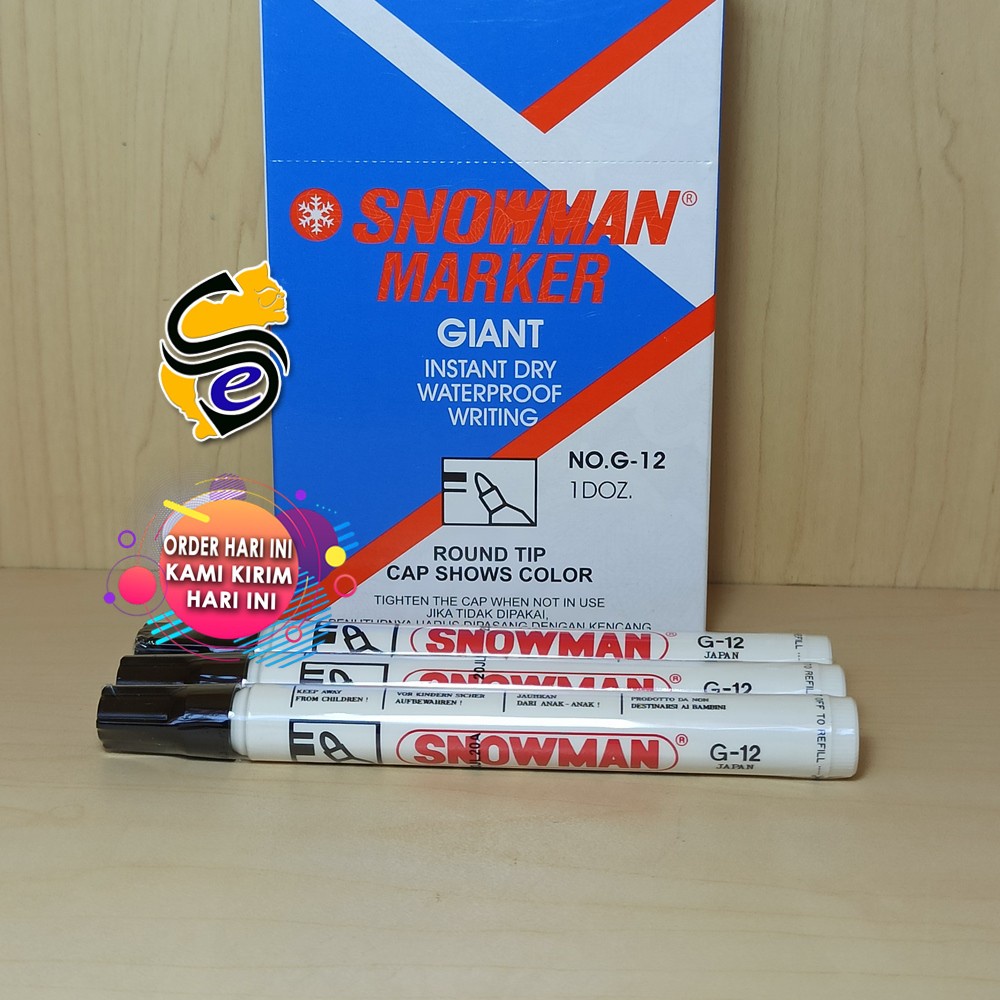 

Spidol Maker Permanent / Spidol Maker Snowman 1Box Ready Hitam Merah Biru