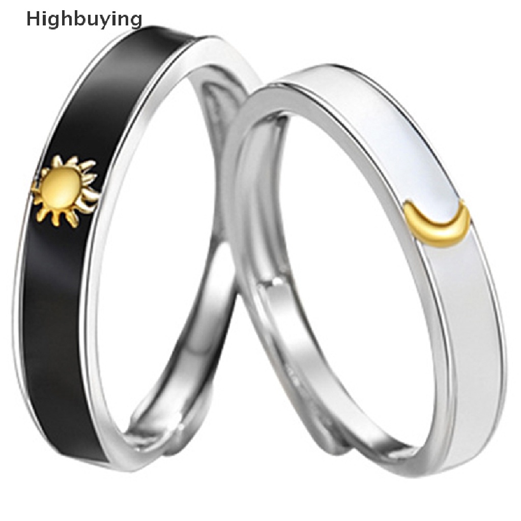 Hbid Bulan Pasangan Cincin Untuk Wanita Pria Yang Serasi Jari Cincin Persahabatan Pertunangan Pernikahan Fashion Perhiasan Hadiah Glory