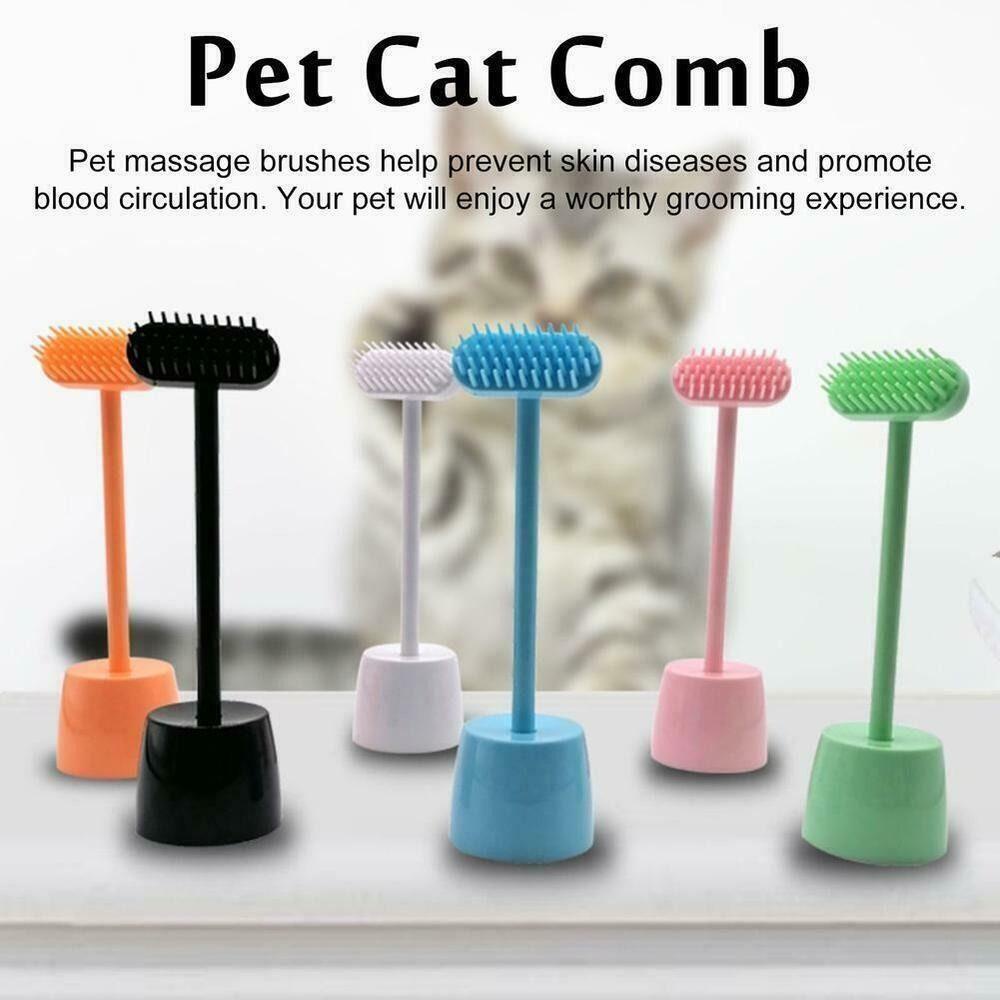 Solighter Pet Comb ABS Gagang Panjang Perlengkapan Mainan Hewan Peliharaan Sikat Pijat Kucing