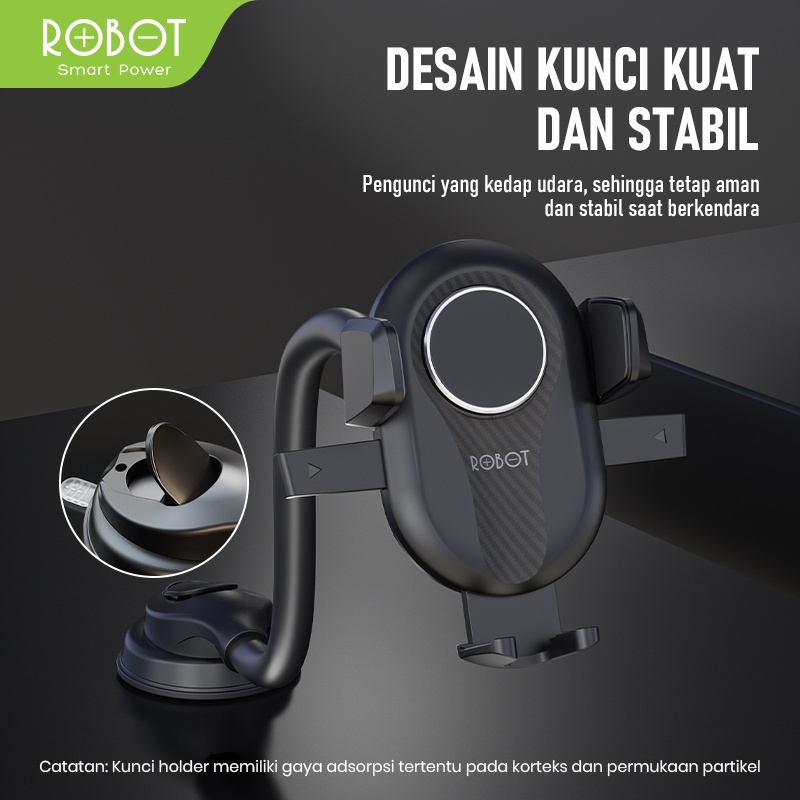 CAR HOLDER ROBOT Universal Car Holder RT-CH17 30CM Alumunium Tube with Stent - Garansi Resmi 1 Tahun