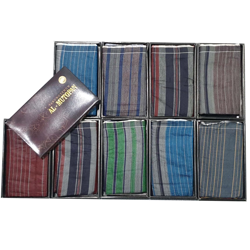 SARUNG TENUN AL MUTOPAN MOTIF SALUR TIGA DARA SARUNG DEWASA / SARUNG THR SARUNG GROSIR / SARUNG RAMADON