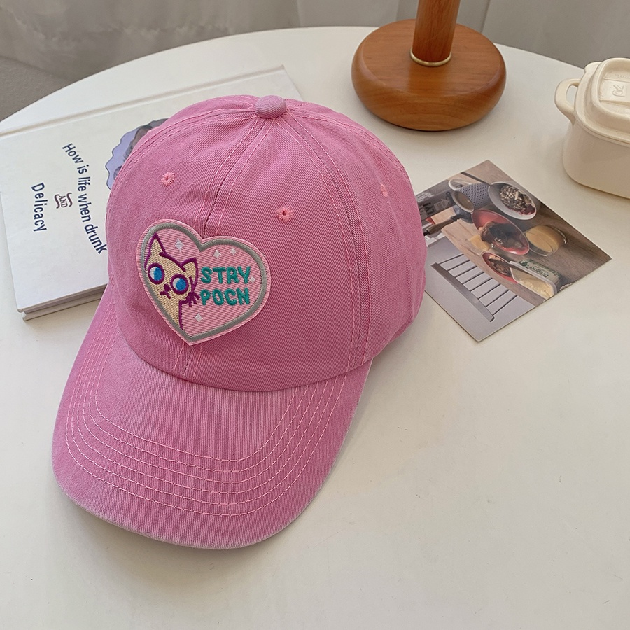 Topi Baseball Pink Retro Versi Korea Tabir Surya Atas Lembut