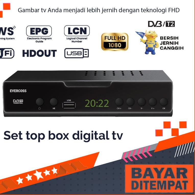 ➳ Evercoss Set Top Box Set Bok Set Top Bok T2 Siaran TV Digital ❃