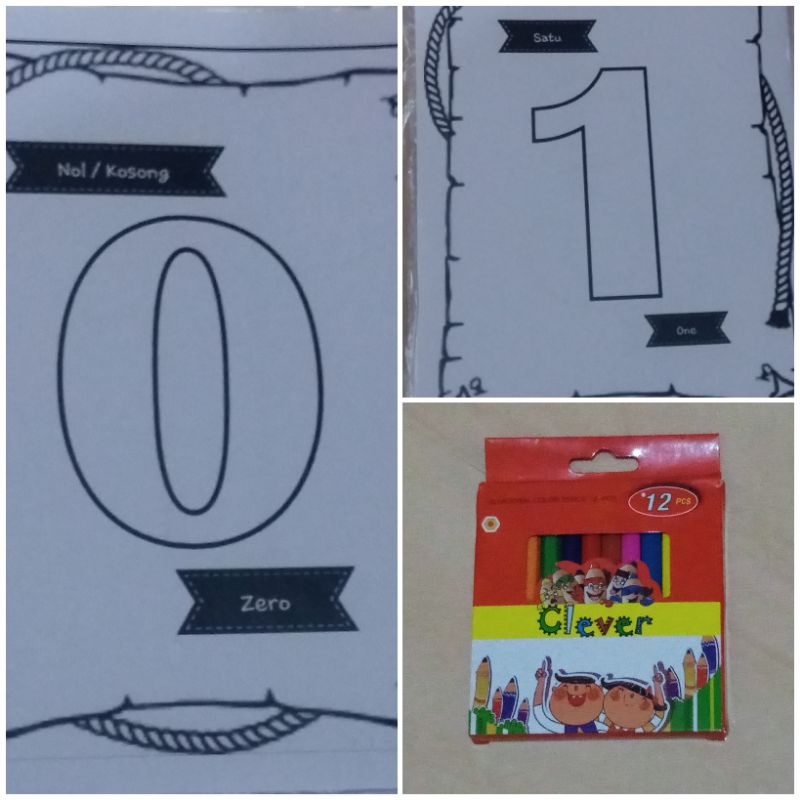 

Paket Mewarnai Angka + Pensil Warna 12 Warna